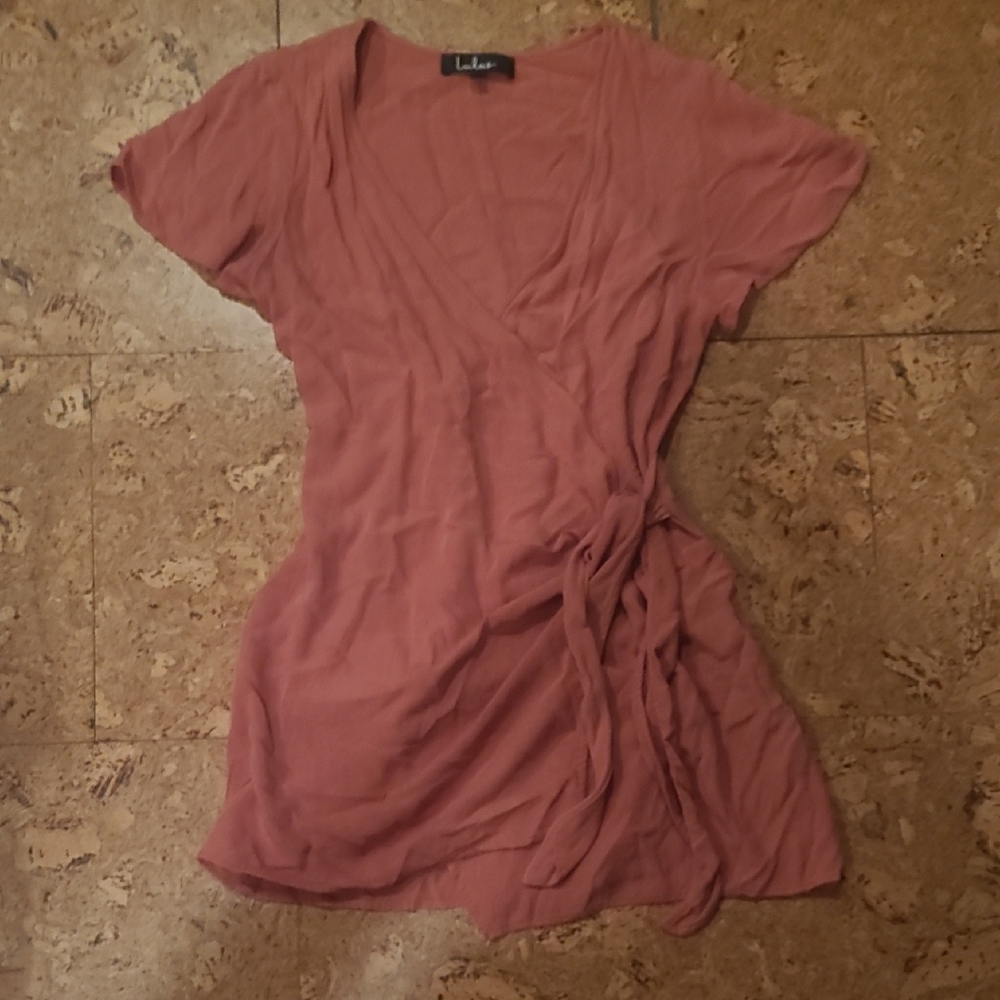 Luxe Women's Pink Wrap Top